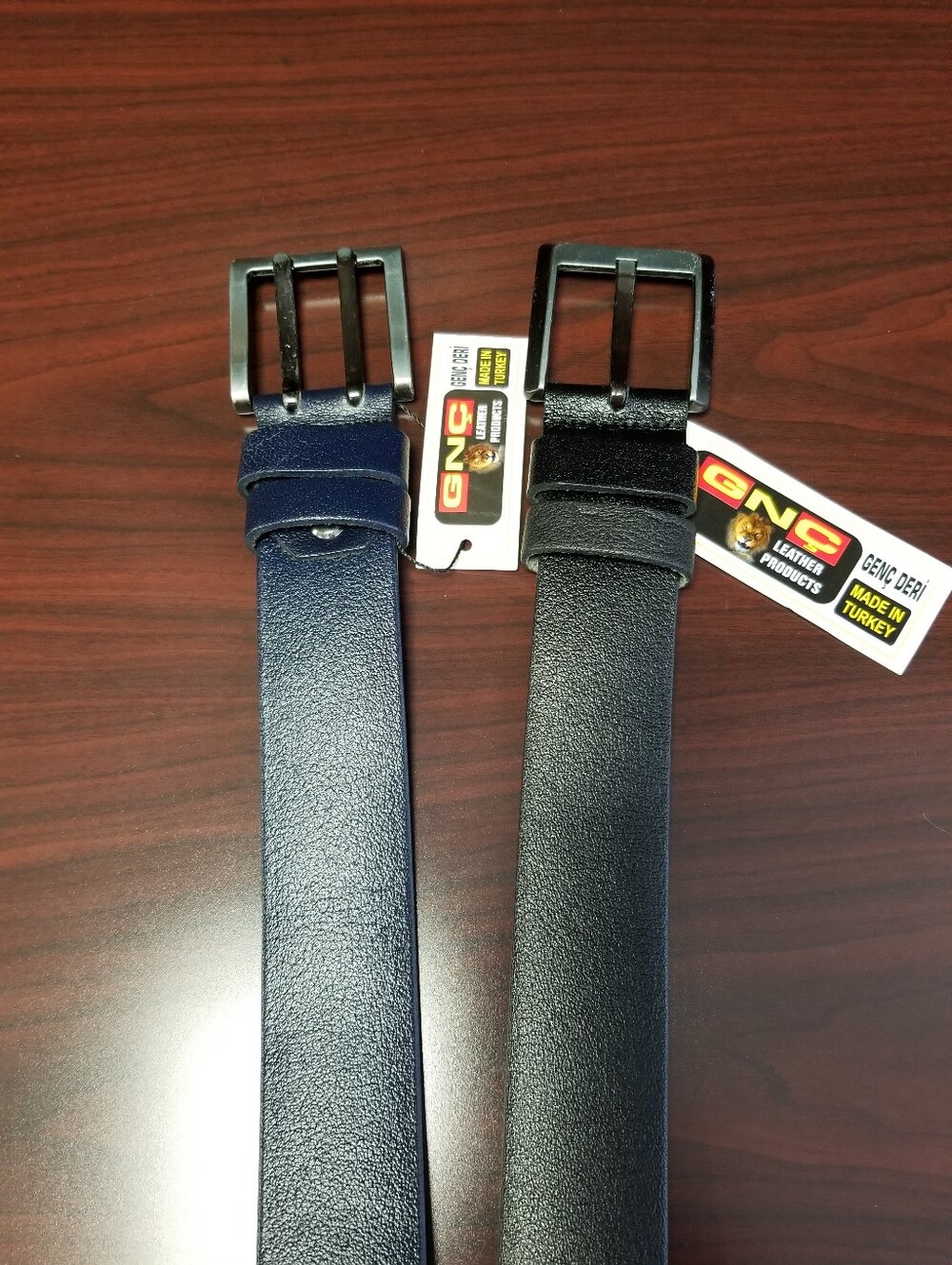Lot Of 2Leather Men's Belts- Black and Navy